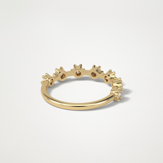 0.49 TCW Round Lab Grown Diamond Half Eternity Wedding Band