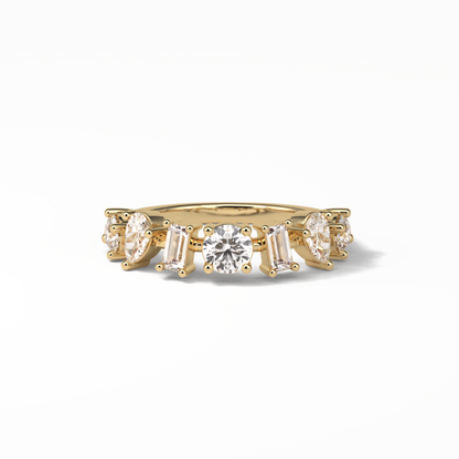 1.4 TCW Pear, Baguette & Round Shaped Wedding Band 7
