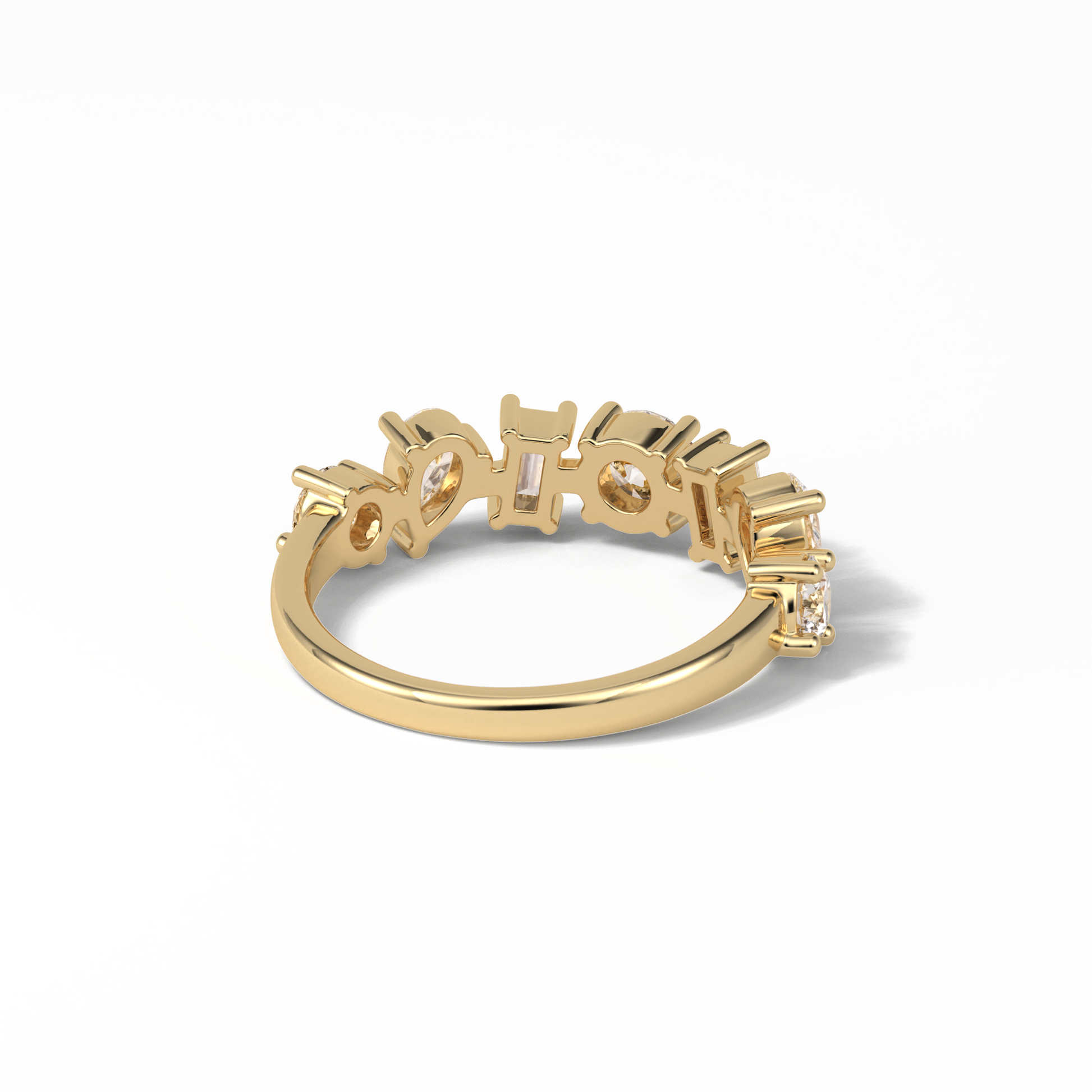 1.4 TCW Pear, Baguette & Round Shaped Wedding Band 14