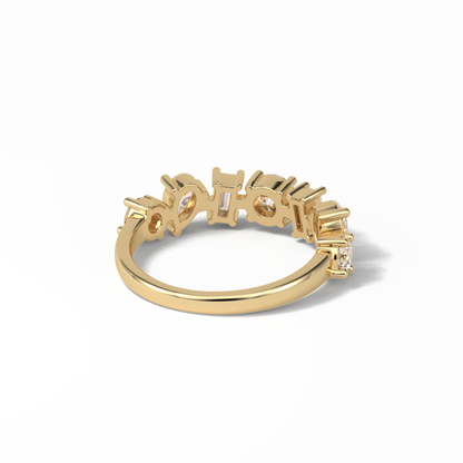 1.4 TCW Pear, Baguette & Round Shaped Wedding Band 14