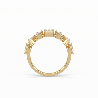 1.4 TCW Pear, Baguette & Round Shaped Wedding Band 9