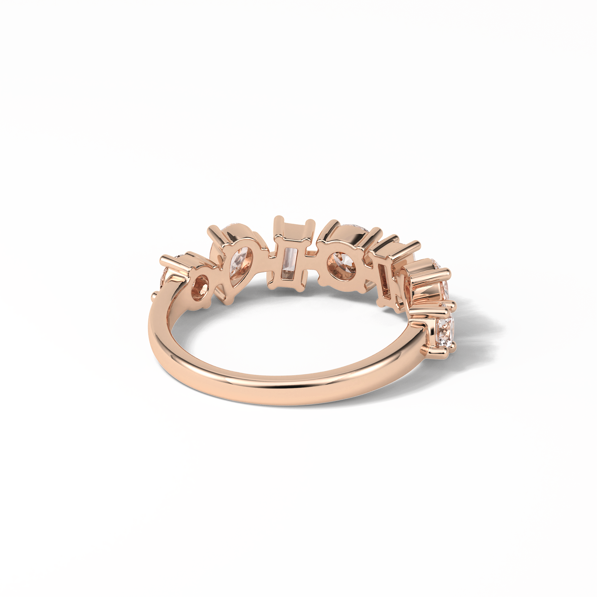1.4 TCW Pear, Baguette & Round Shaped Wedding Band 16