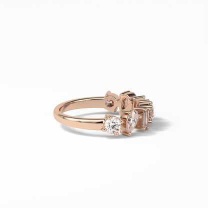 1.4 TCW Pear, Baguette & Round Shaped Wedding Band 17
