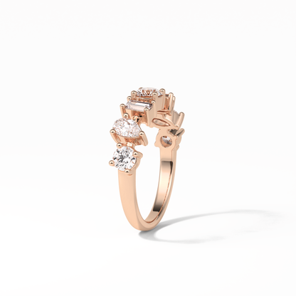 1.4 TCW Pear, Baguette & Round Shaped Wedding Band 19