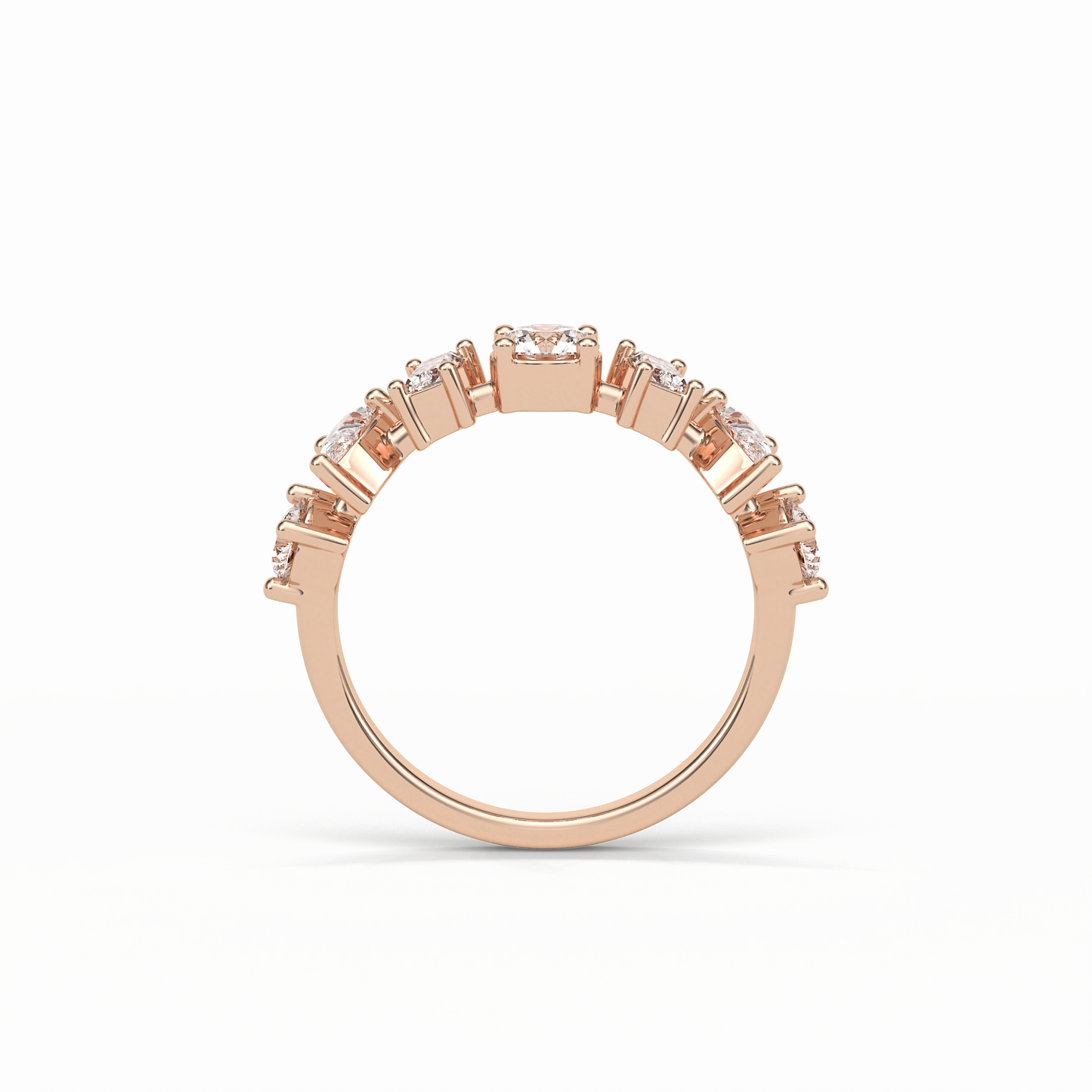 1.4 TCW Pear, Baguette & Round Shaped Wedding Band 21
