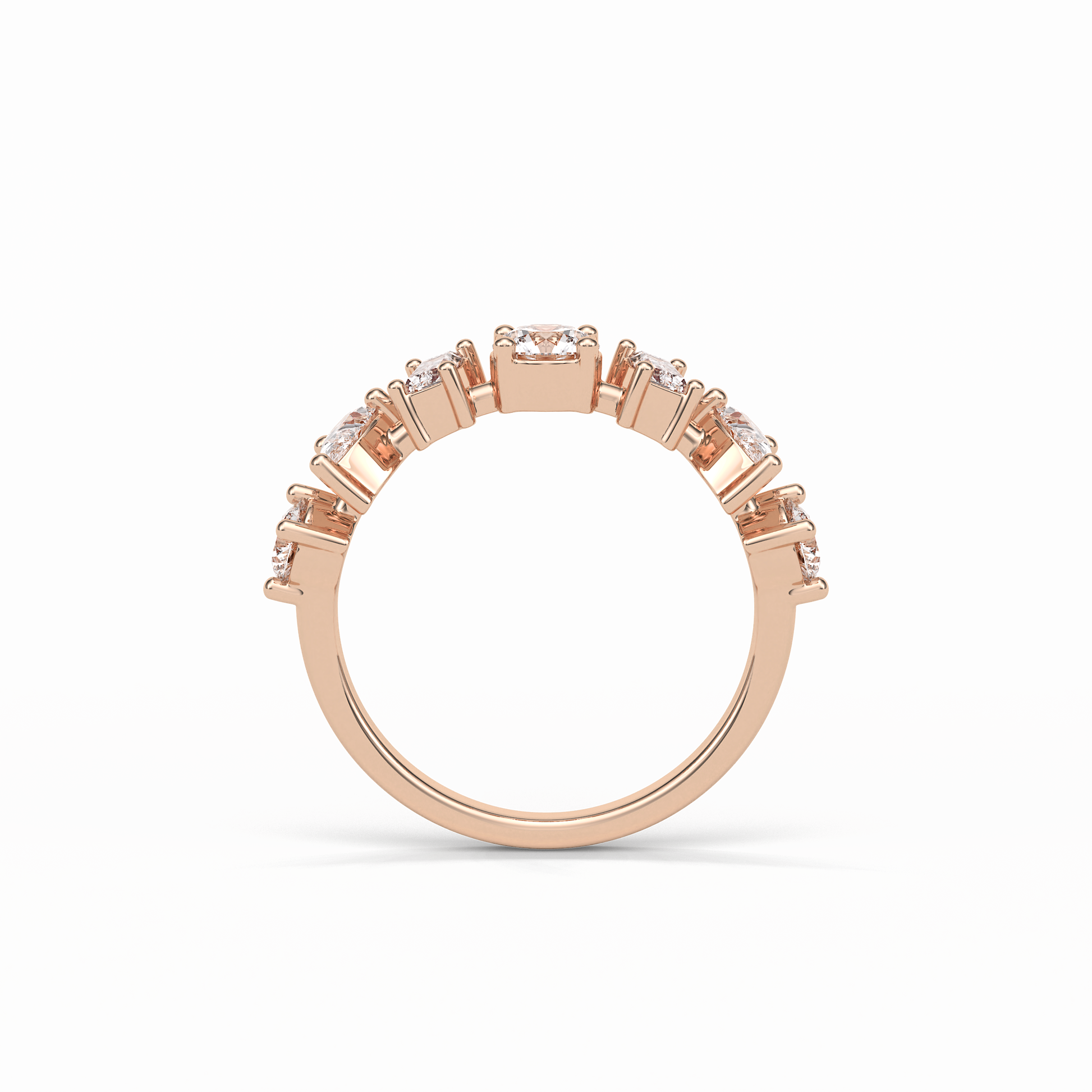 1.4 TCW Pear, Baguette & Round Shaped Wedding Band 21