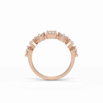 1.4 TCW Pear, Baguette & Round Shaped Wedding Band 21