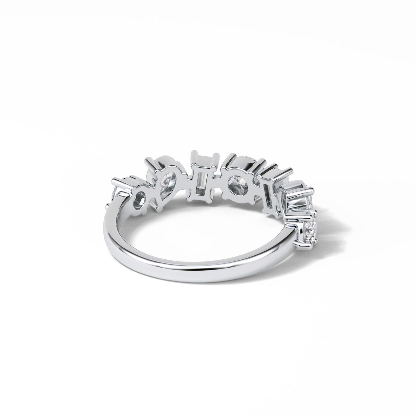 1.4 TCW Pear, Baguette & Round Shaped Wedding Band 2