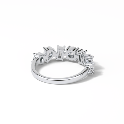 1.4 TCW Pear, Baguette & Round Shaped Wedding Band 2