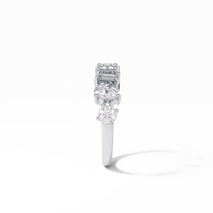 1.4 TCW Pear, Baguette & Round Shaped Wedding Band 4