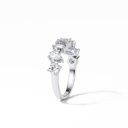 1.4 TCW Pear, Baguette & Round Shaped Wedding Band 5