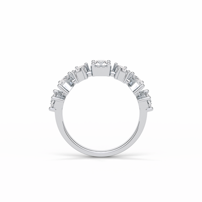 1.4 TCW Pear, Baguette & Round Shaped Wedding Band 12