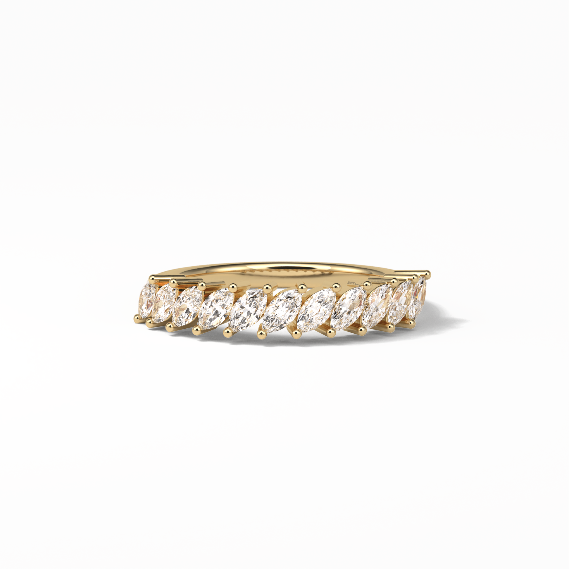 0.78 TCW Marquise Shaped Wedding Band 8
