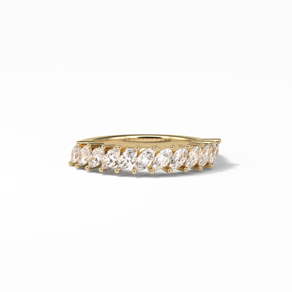 0.78 TCW Marquise Shaped Wedding Band 8