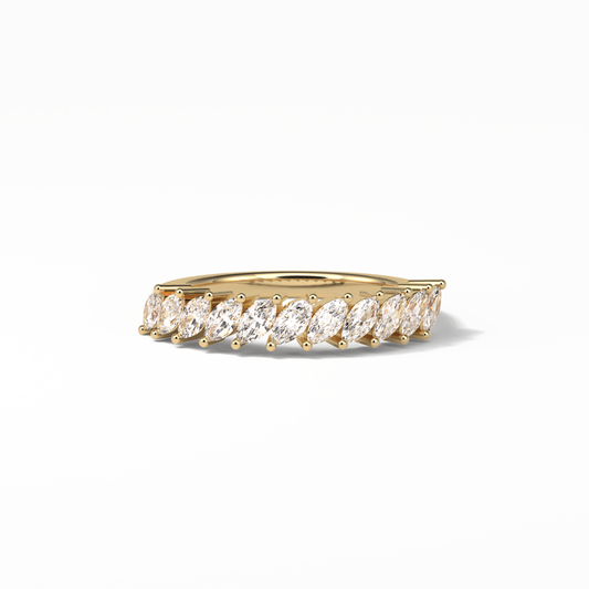 0.78 TCW Marquise Shaped Wedding Band 8