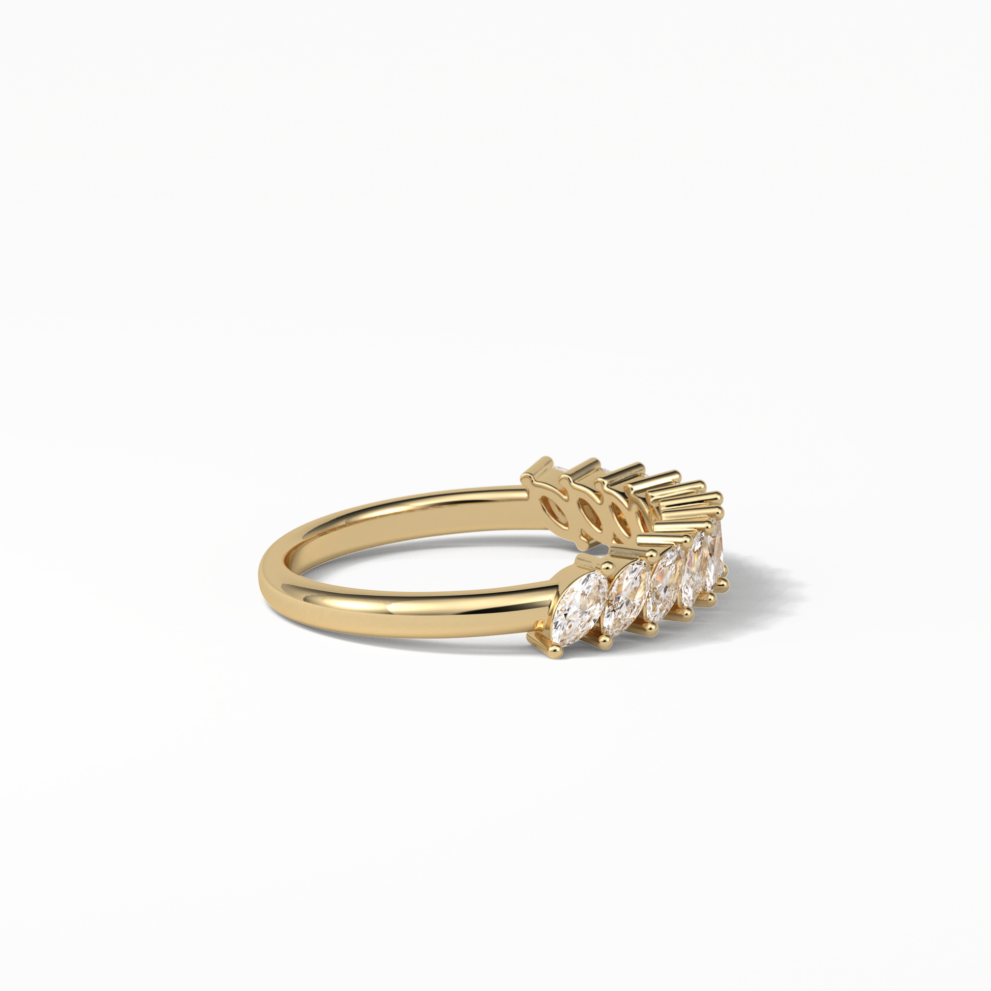 0.78 TCW Marquise Shaped Wedding Band 12