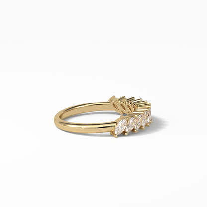 0.78 TCW Marquise Shaped Wedding Band 12
