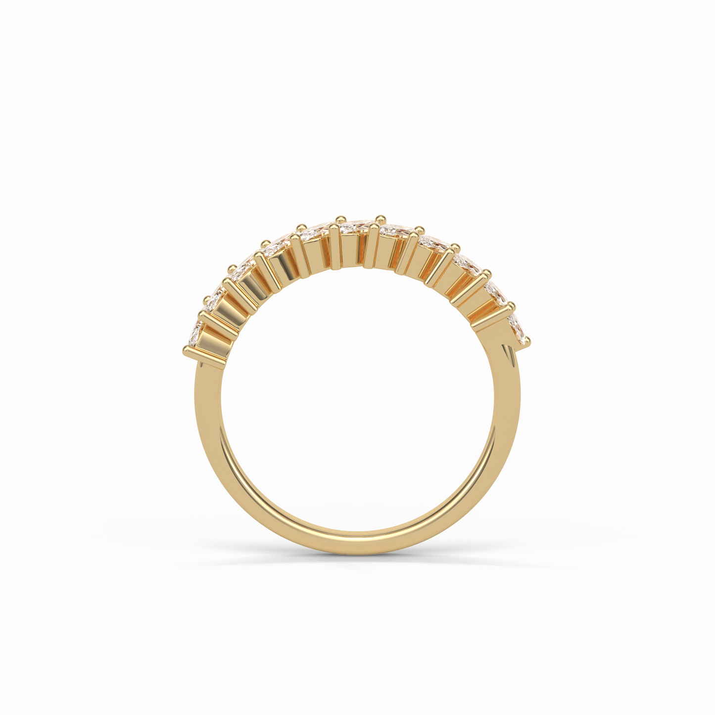 0.78 TCW Marquise Shaped Wedding Band 10