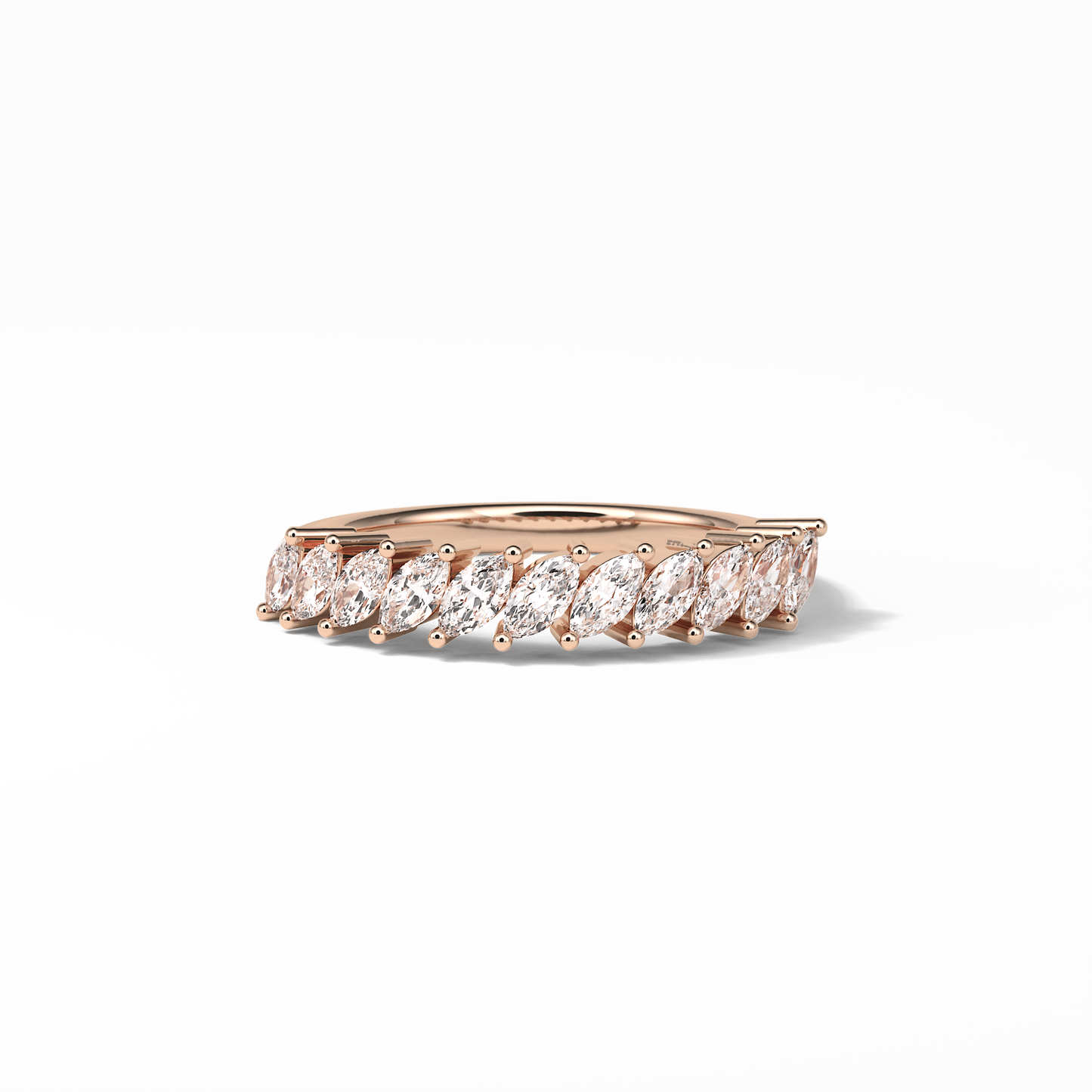 0.78 TCW Marquise Shaped Wedding Band 15