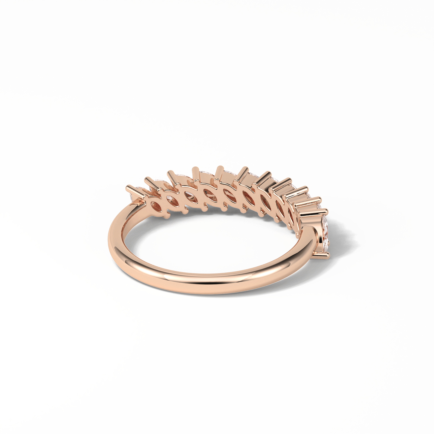 0.78 TCW Marquise Shaped Wedding Band 17