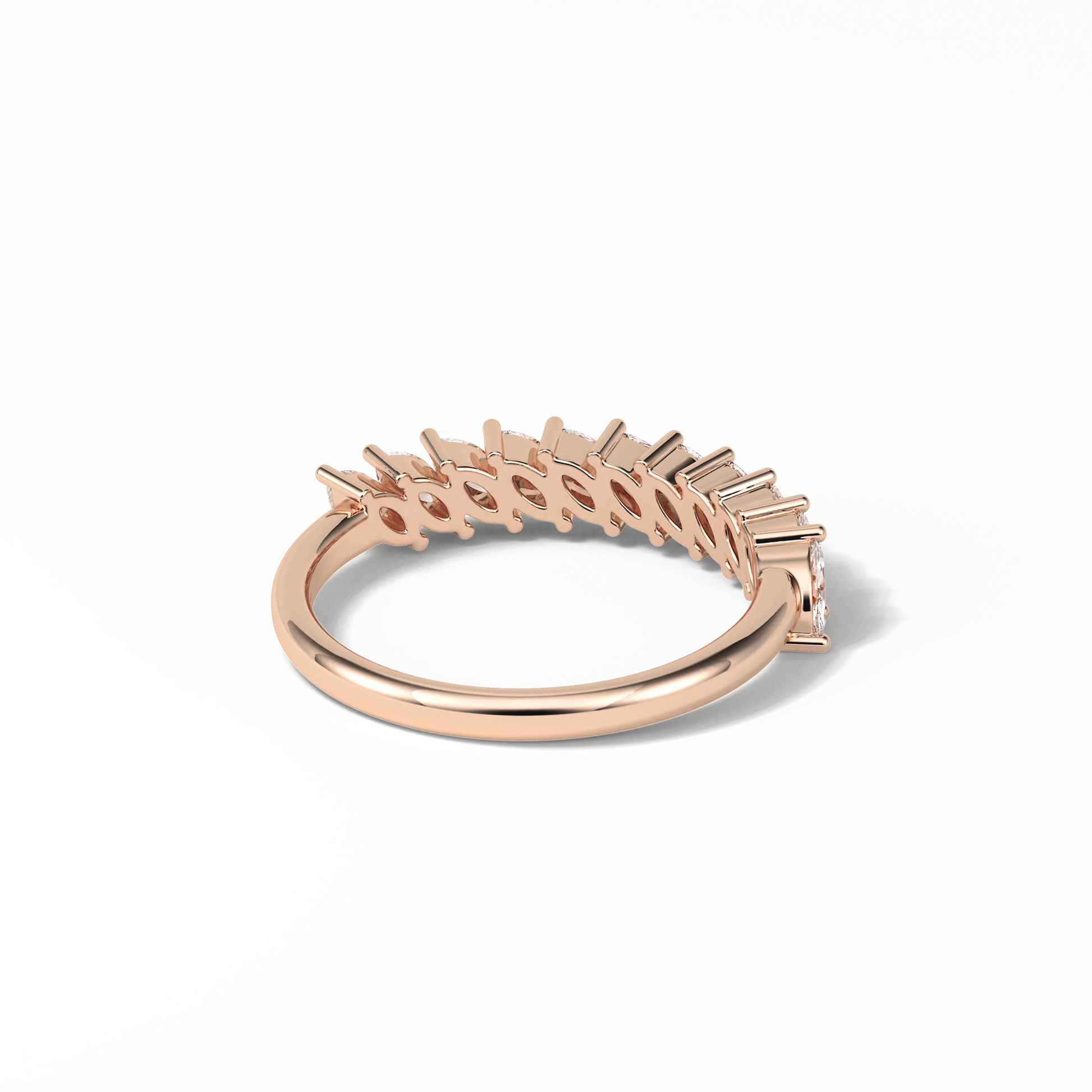 0.78 TCW Marquise Shaped Wedding Band 17