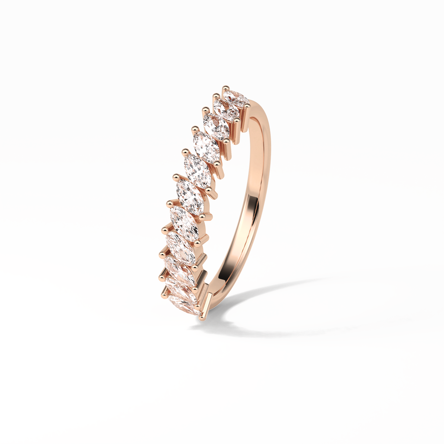0.78 TCW Marquise Shaped Wedding Band 21