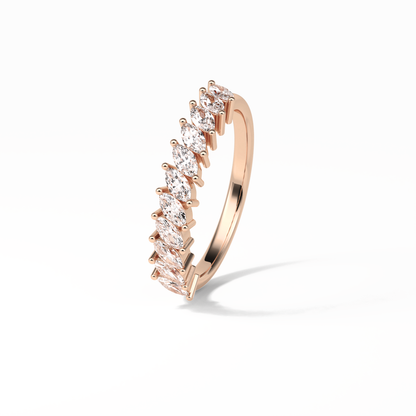 0.78 TCW Marquise Shaped Wedding Band 21