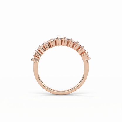 0.78 TCW Marquise Shaped Wedding Band 16