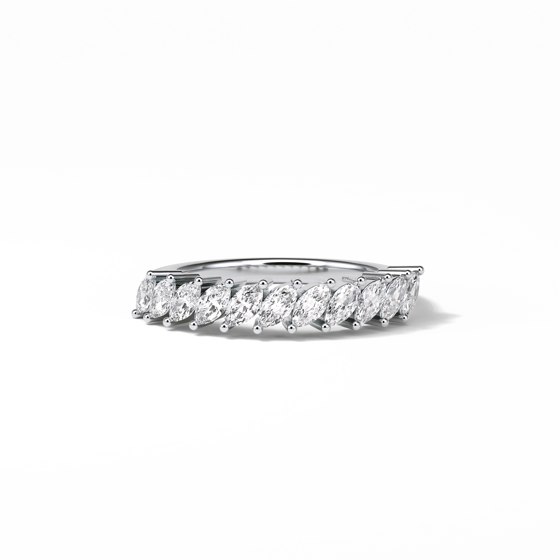 0.78 TCW Marquise Shaped Wedding Band 1