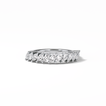0.78 TCW Marquise Shaped Wedding Band 1