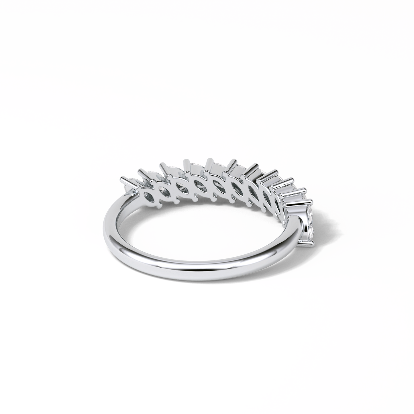 0.78 TCW Marquise Shaped Wedding Band 7