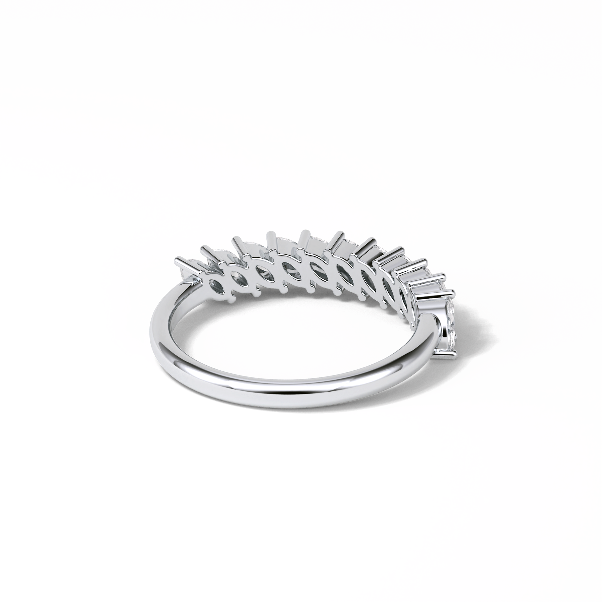 0.78 TCW Marquise Shaped Wedding Band 7