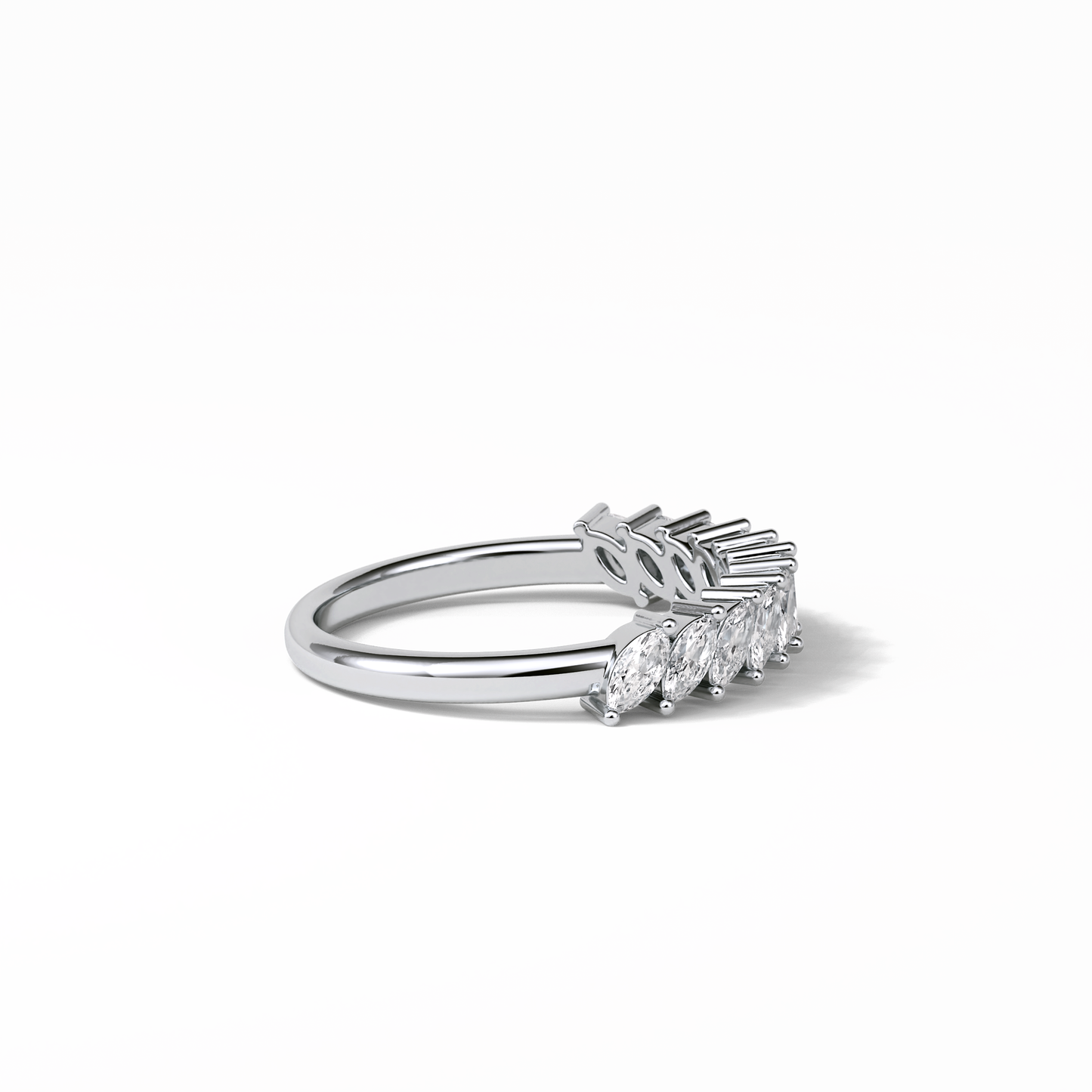 0.78 TCW Marquise Shaped Wedding Band 6
