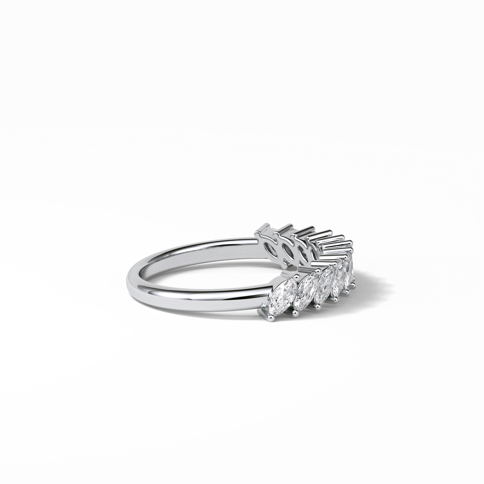 0.78 TCW Marquise Shaped Wedding Band 6