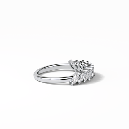 0.78 TCW Marquise Shaped Wedding Band 6