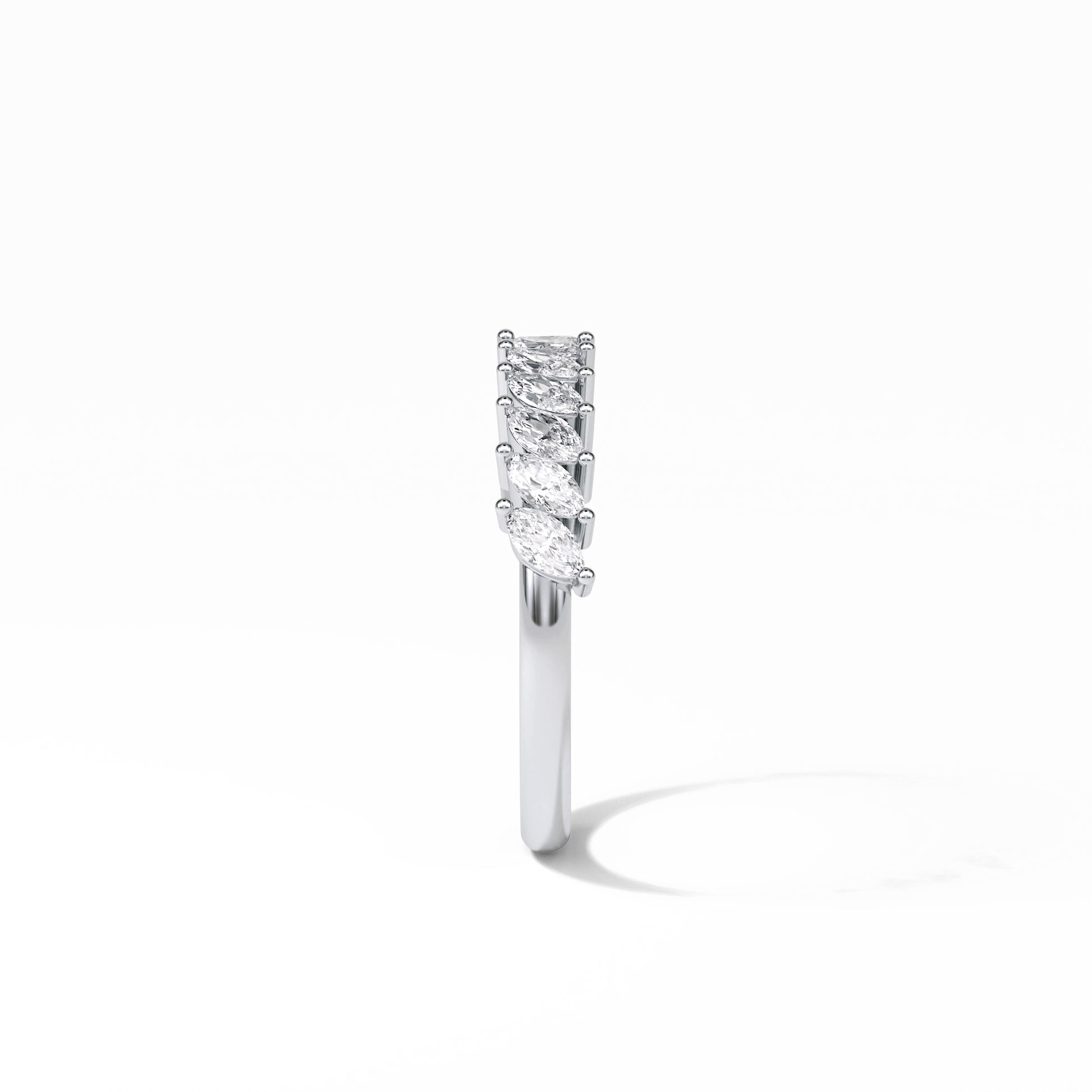 0.78 TCW Marquise Shaped Wedding Band 2