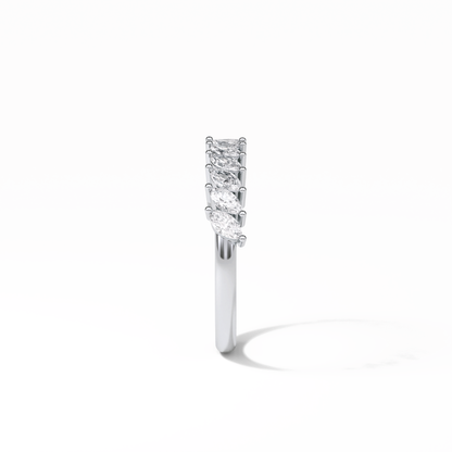 0.78 TCW Marquise Shaped Wedding Band 2