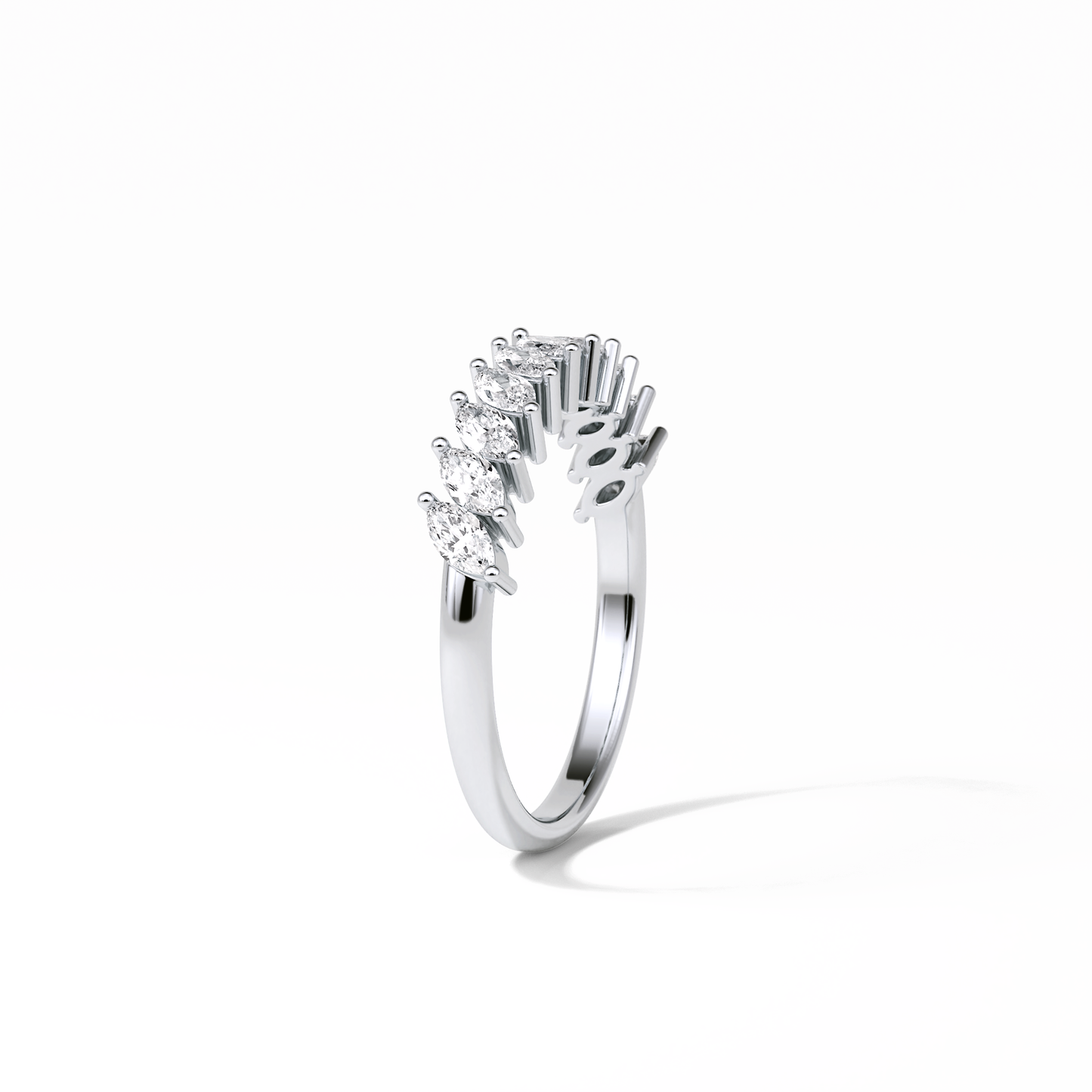 0.78 TCW Marquise Shaped Wedding Band 4