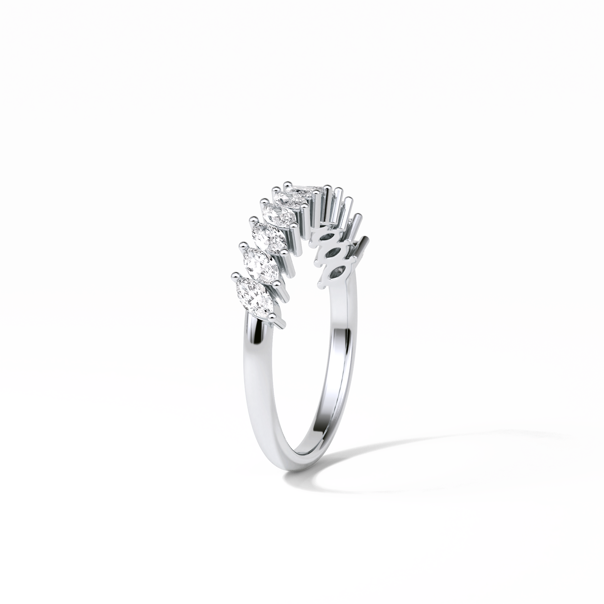 0.78 TCW Marquise Shaped Wedding Band 4