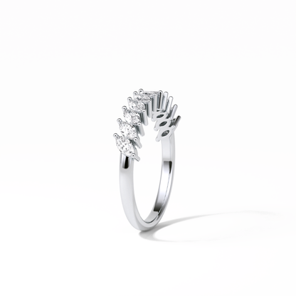 0.78 TCW Marquise Shaped Wedding Band 4