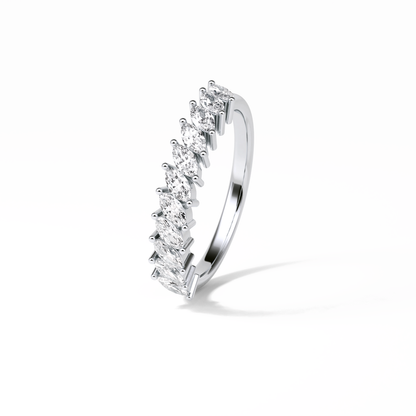 0.78 TCW Marquise Shaped Wedding Band 5