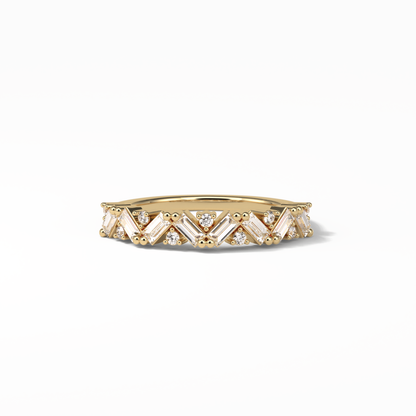0.44 TCW Baguette and Round Shaped Wedding Band 8