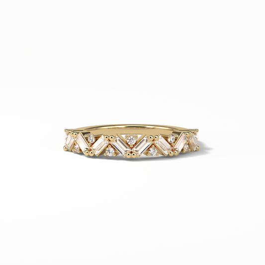 0.44 TCW Baguette and Round Shaped Wedding Band 8