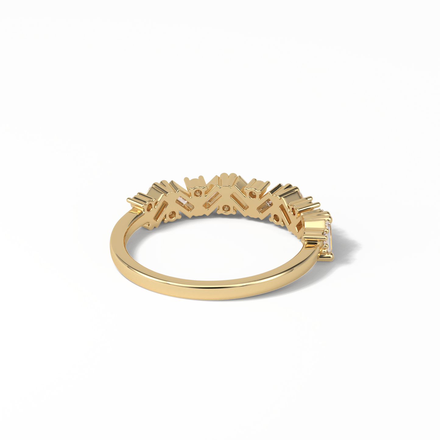 0.44 TCW Baguette and Round Shaped Wedding Band 9