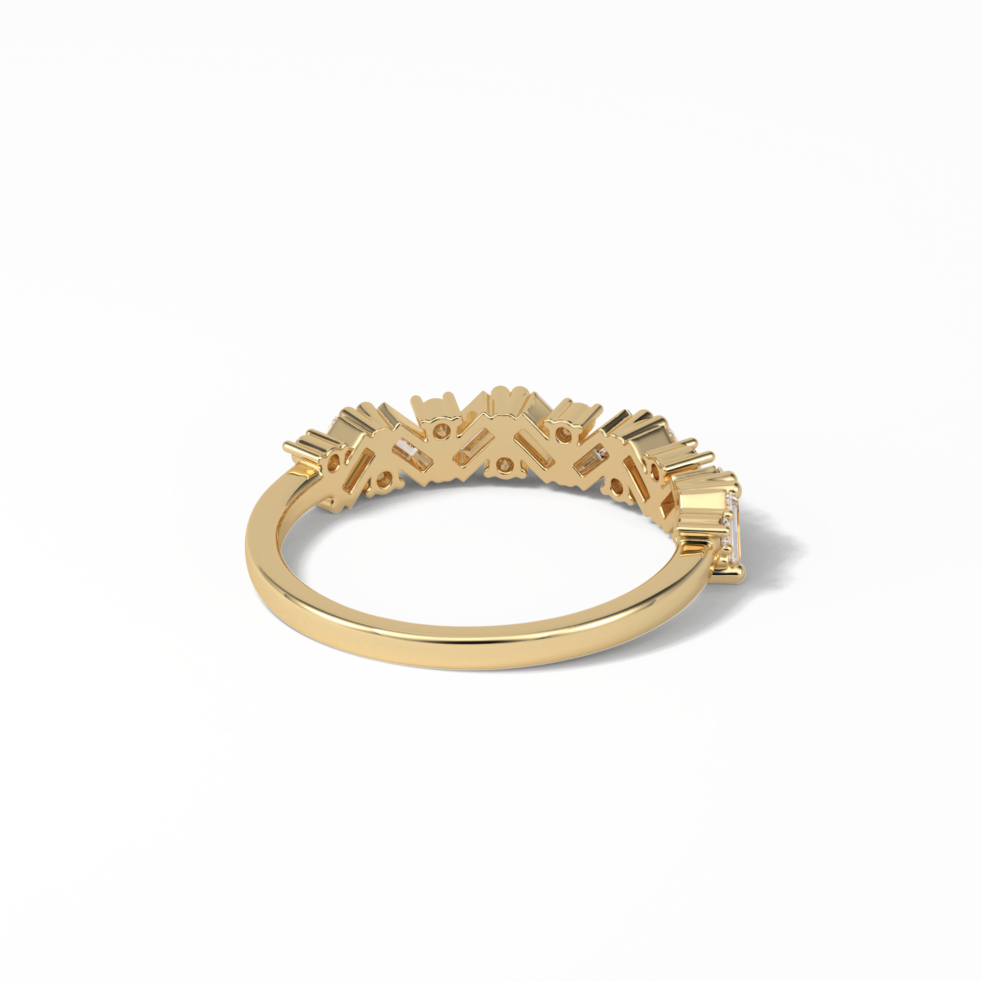 0.44 TCW Baguette and Round Shaped Wedding Band 9
