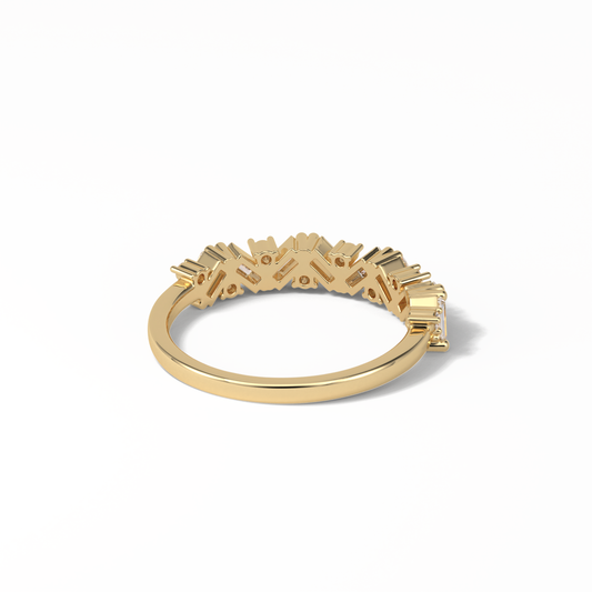 0.44 TCW Baguette and Round Shaped Wedding Band 9