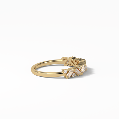 0.44 TCW Baguette and Round Shaped Wedding Band 14