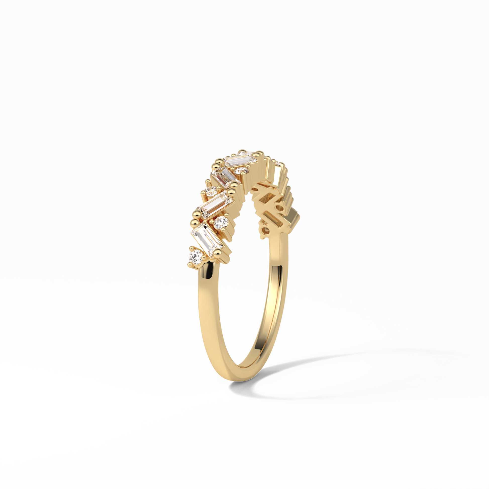0.44 TCW Baguette and Round Shaped Wedding Band 13