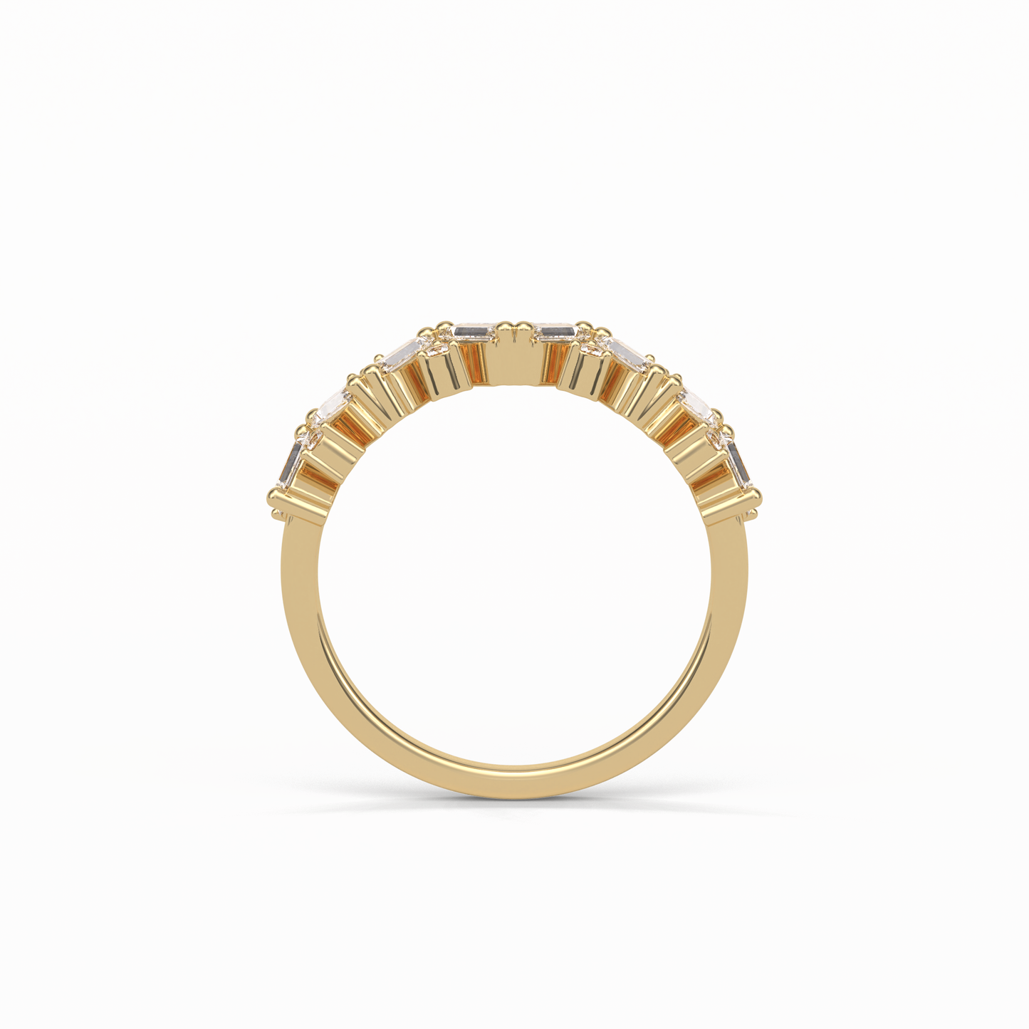 0.44 TCW Baguette and Round Shaped Wedding Band 12
