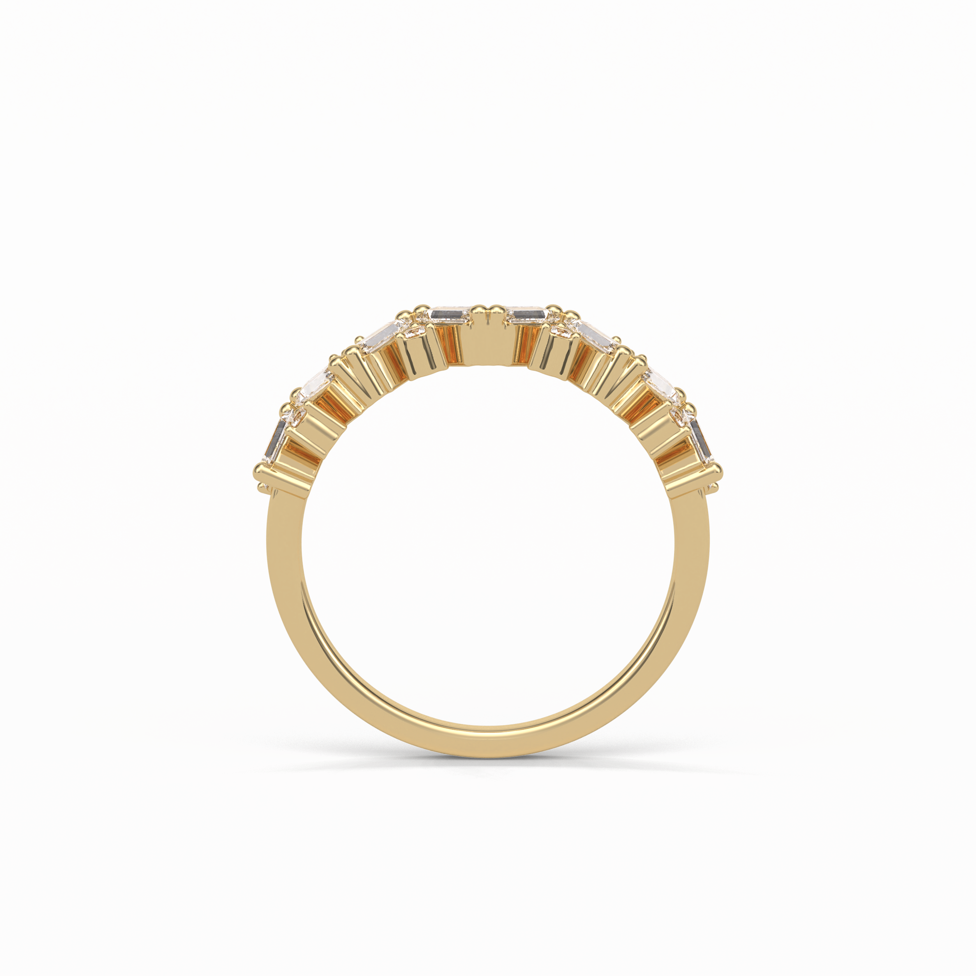 0.44 TCW Baguette and Round Shaped Wedding Band 12